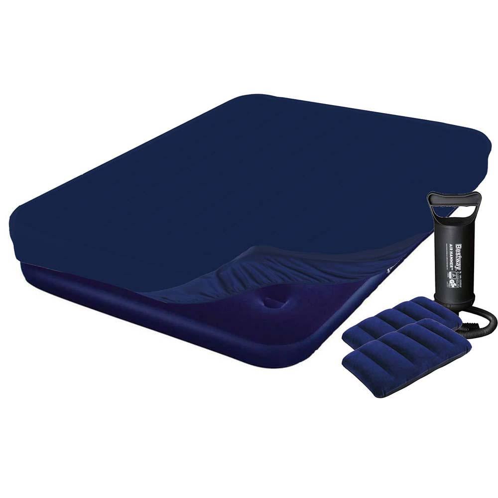 Надувной матрас Bestway Pavillo 67374-3 с насосом/наматрасником/подушками 152х203х22 см (172879)
