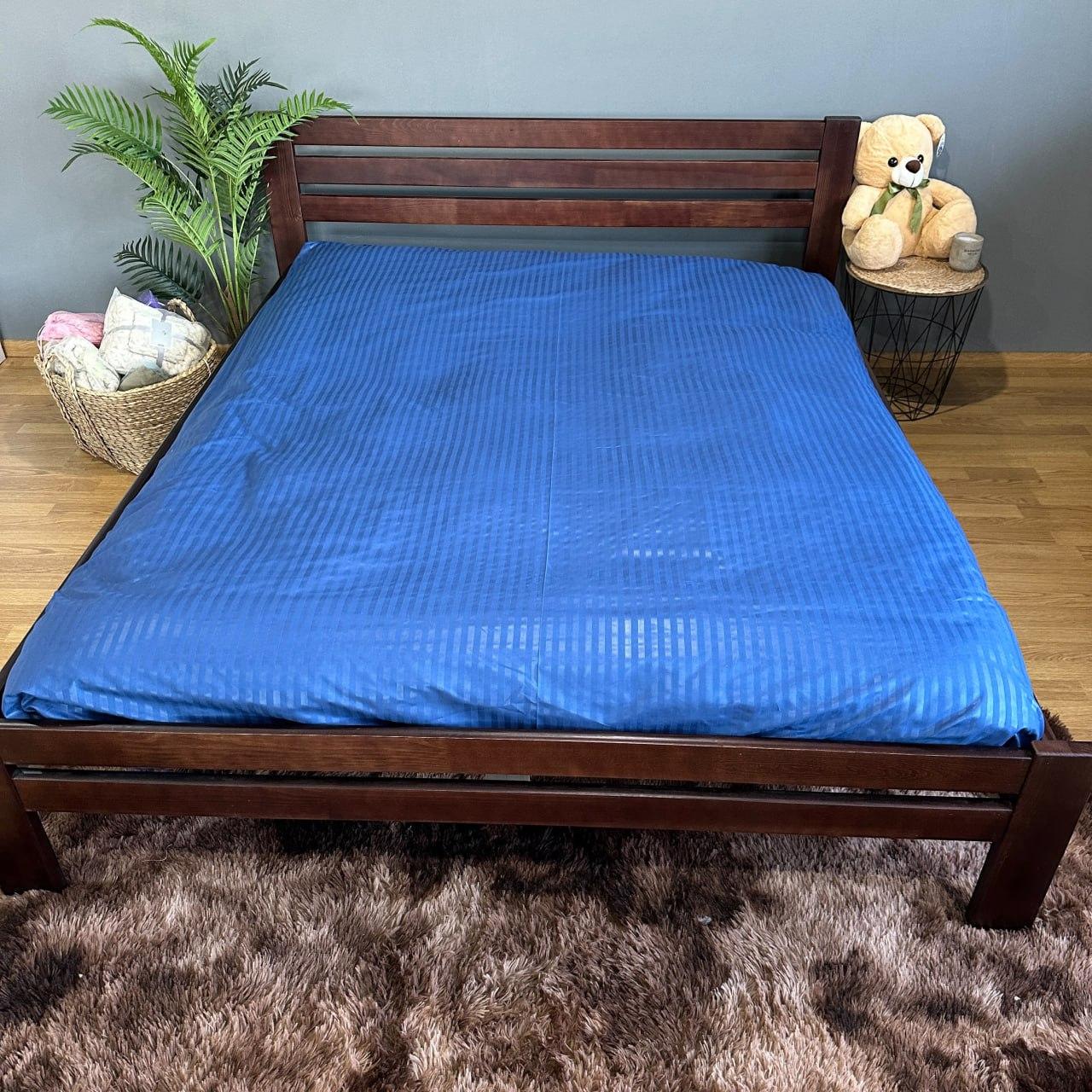 Наматрасник двуспальный 160х200х25 см Синий (П4К-post-rezunka-002-03)