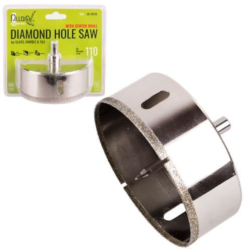 Сверло по стеклу/керамике Alloid корончатое бриллиантовое с центровочным сверлом 110 мм (GS-70110)