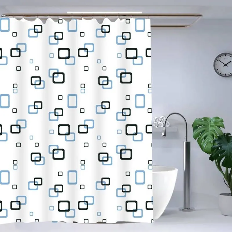 Штора для ванної Zerix SCP-002-180x180 із поліетилену Синій/Білий (ZX5001)