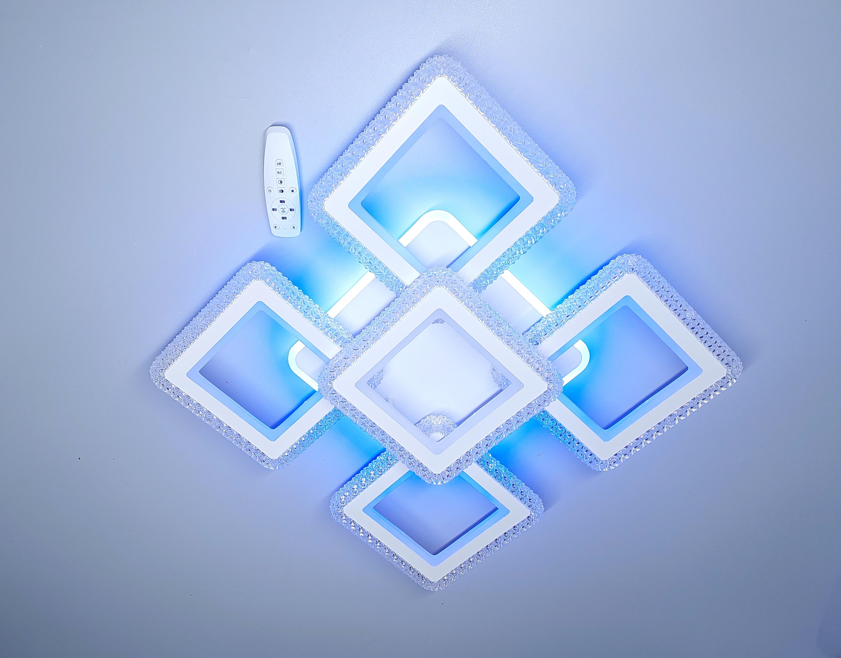 Люстра светодиодная 82R/5 WH+RGB с подсветкой 250/36W Белый (18205070) - фото 4