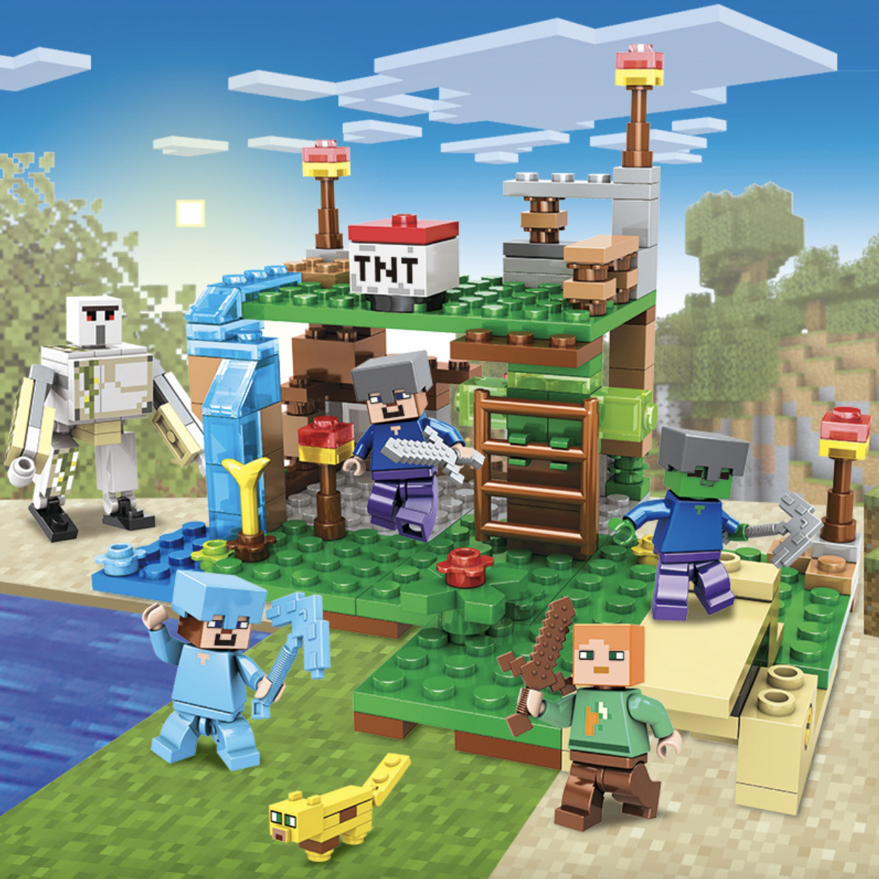 Конструктор My World Битва біля водоспаду 231 деталей (SJ82007) - фото 2