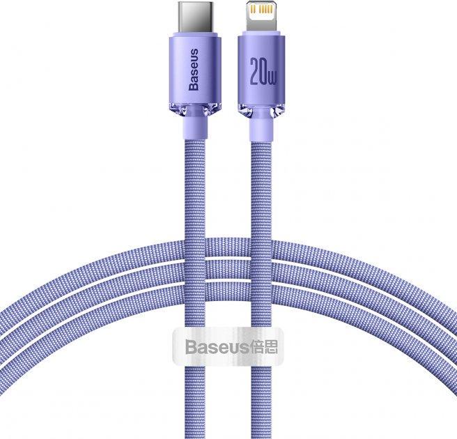 Кабель Baseus CAJY000205 Crystal Shine Series Fast Charging Data Cable Type-C to iP 20W 1,2 м Purple