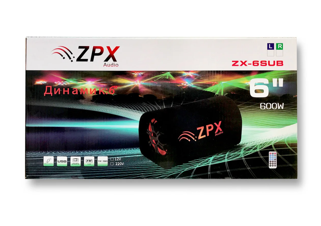 Сабвуфер автомобіль активний Car Speaker Subwoofer ZPX ZX-6SUB 600 Вт (17809259) - фото 5