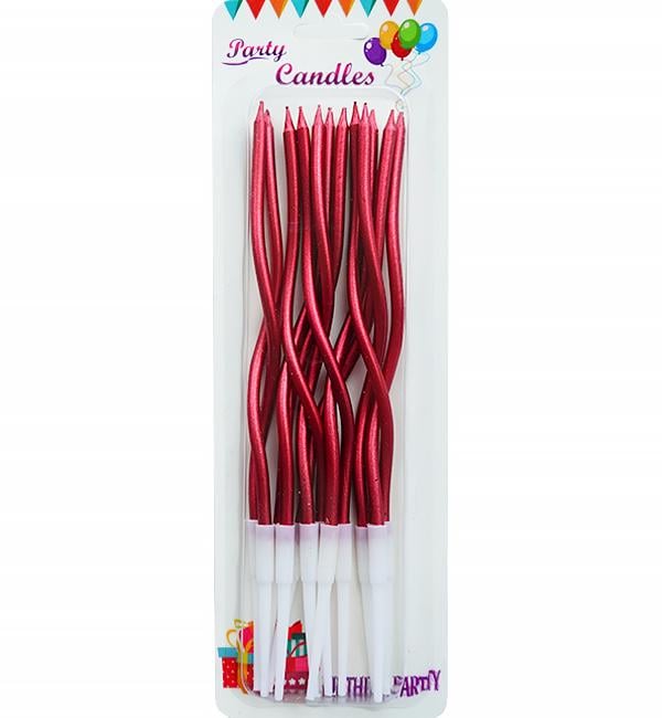 Свечи для торта Twirl 15,5 см 12 шт. Красный (514527)