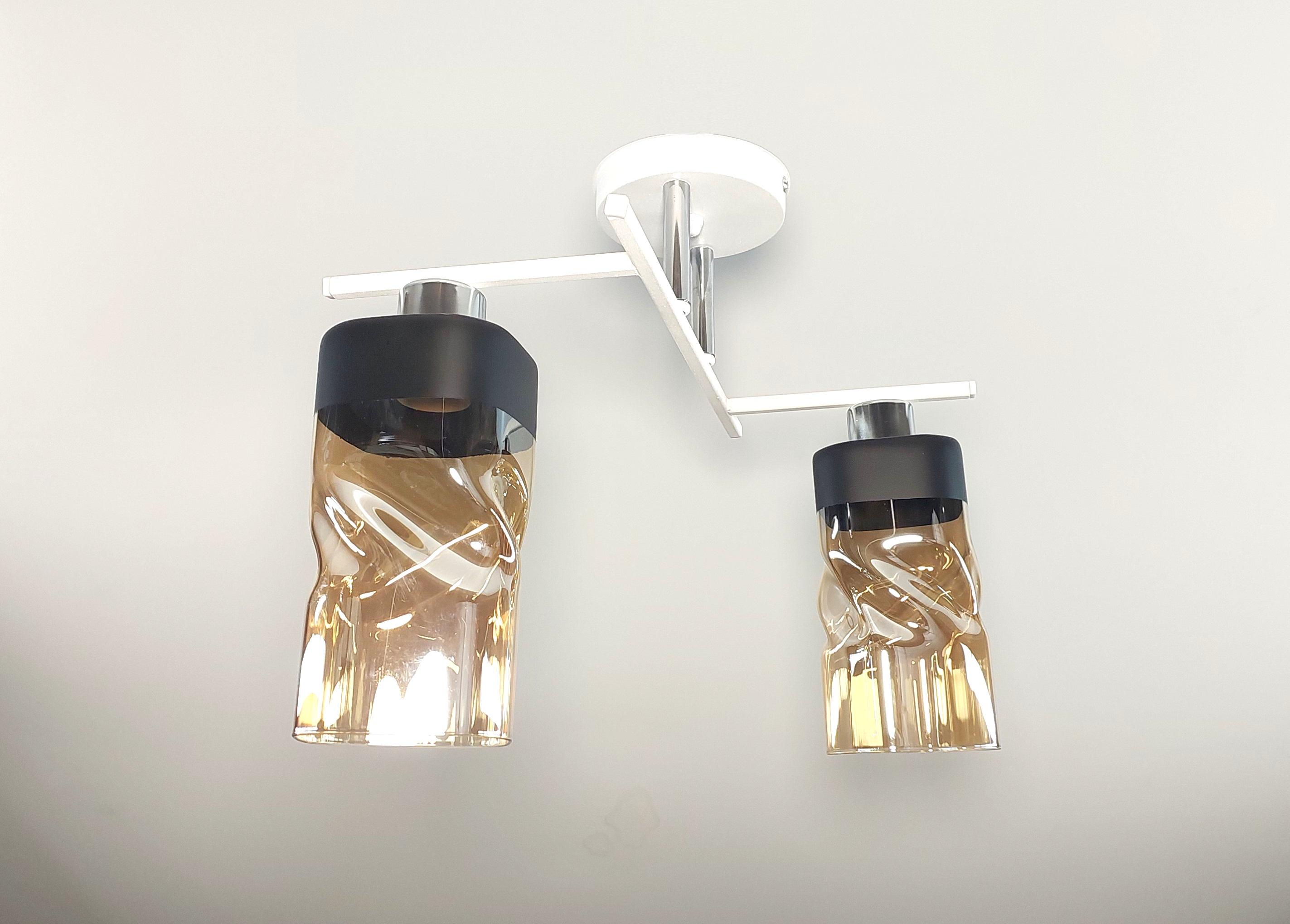 Люстра потолочная Лофт 3285/2 на 2 плафона металлическая Белый