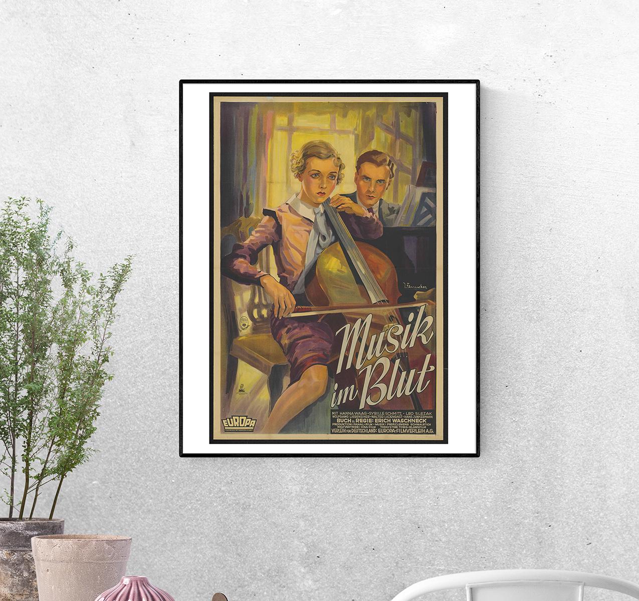 Постер Музыка в крови 1934 г. Режиссёр Эрих Вашнек художник Йозеф Феннекер А-0 (Afisha1902003_Poster)