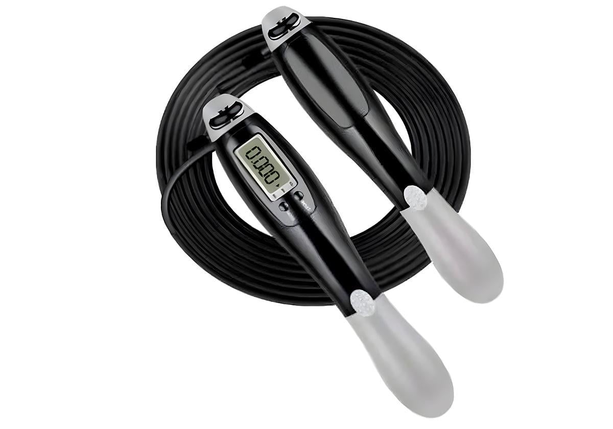 Скоростная скакалка со счетчиком EasyFit Черный/Серый (EF-1916-GY)