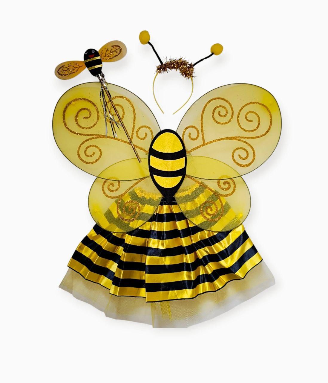 Карнавальний костюм Бджілка №4 Крила/ободок/спідниця Жовто-чорний (29815937) - фото 2 Карнавальний костюм Бджілка №4 Крила/ободок/спідниця Жовто-чорний (29815937) - фото 2