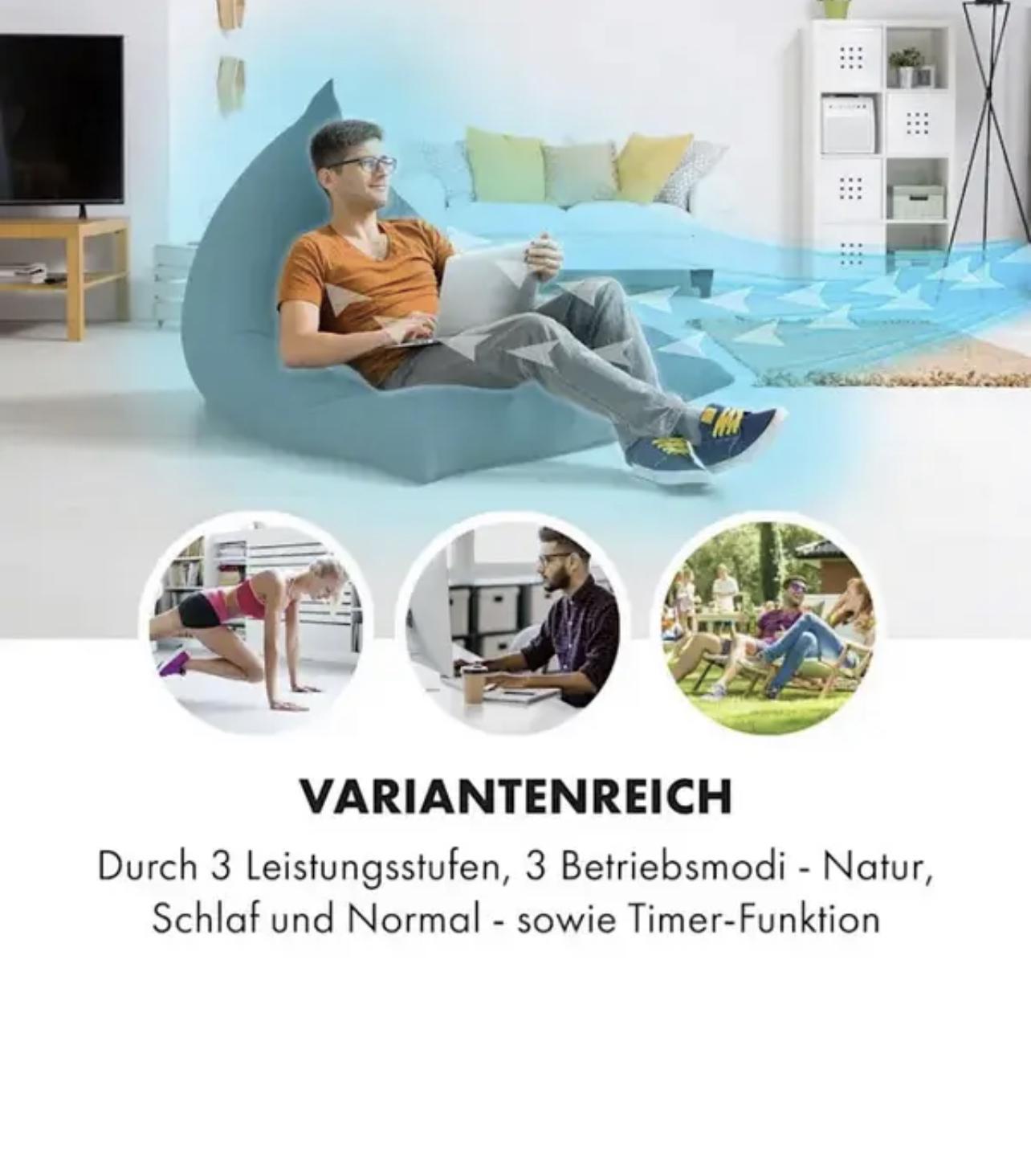 Вентилятор-охолоджувач OneConcept Coolster 4в1 з іонізацією (10032347) - фото 8 Вентилятор-охолоджувач OneConcept Coolster 4в1 з іонізацією (10032347) - фото 8