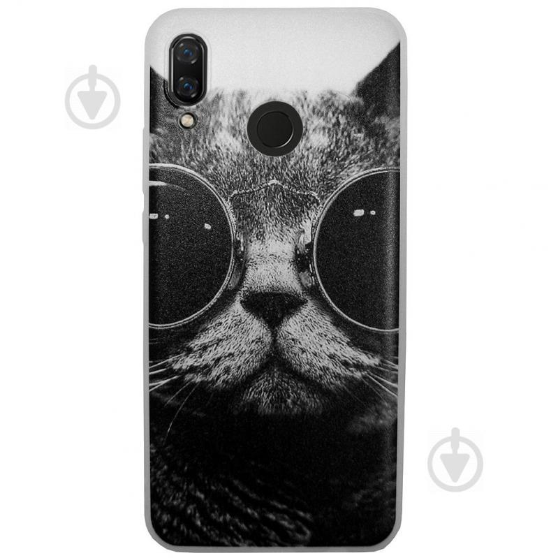 Чехол с рисунком Printed Silicone для Huawei Nova 3 Кот в очках (hub_hsUe79506)