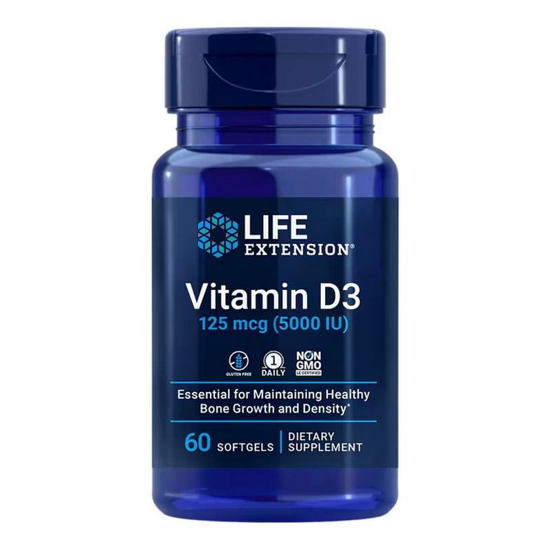 Витамин D3 Life Extension Vitamin D3 125 mcg 5000 МЕ 60 капс. (22853-01)