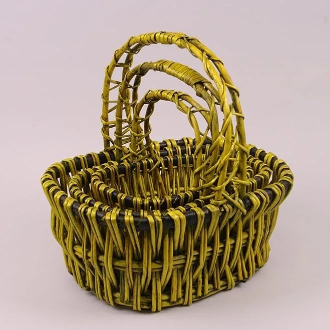 Комплект корзин из лозы Flora 3 шт. Зеленый (37909)