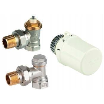 Комплект радиаторный Honeywell 1/2" угловое боковое подключение.