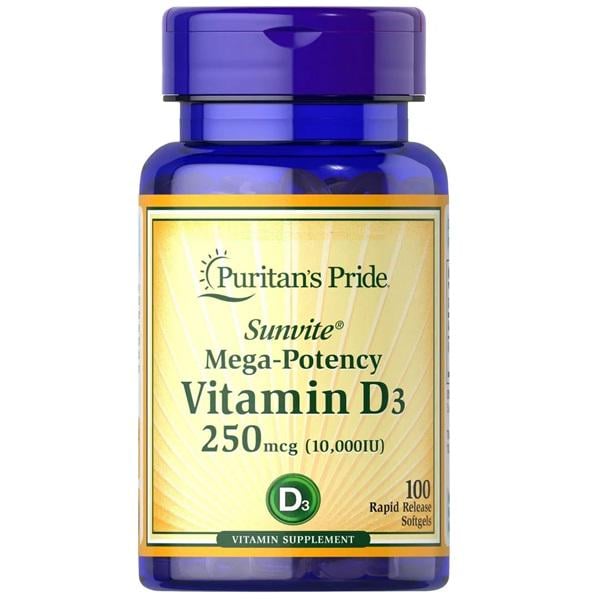 Витамин D Puritan's Pride Vitamin D3 10,000 IU 100 Softgels (PTP-35872)