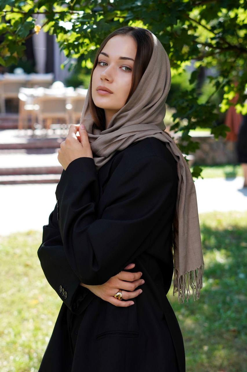 ᐉ Шарф жіночий My Scarf Мілан 180х60 см Світло-коричневий