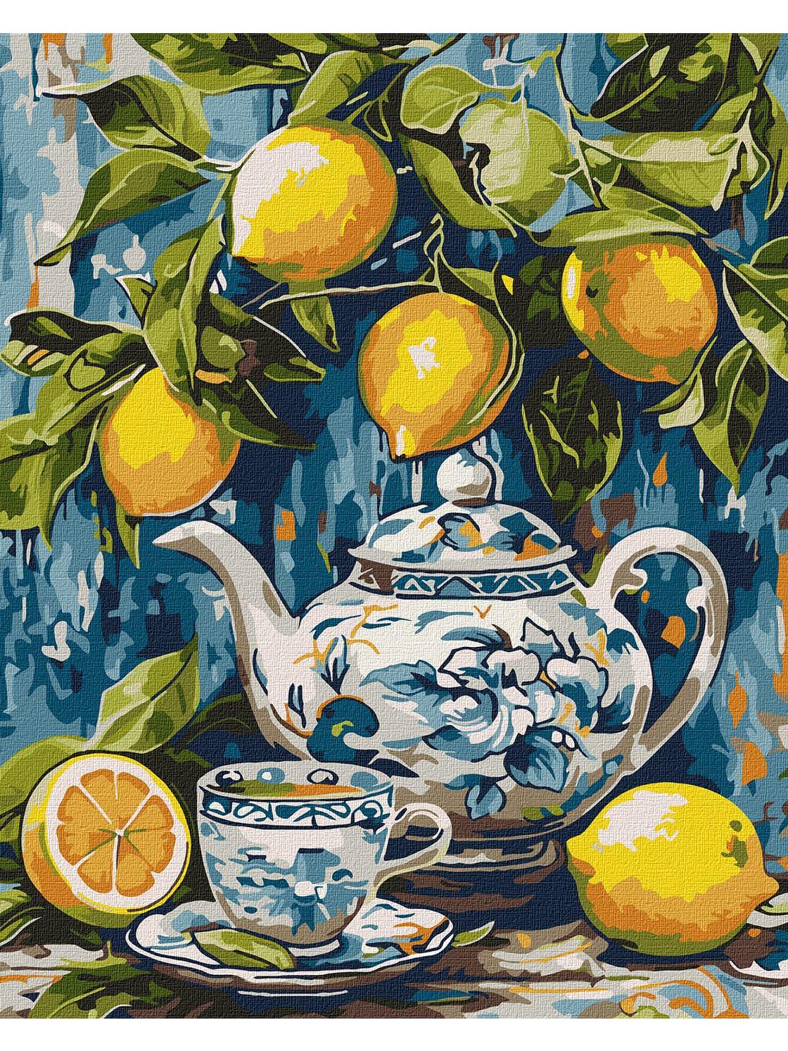 Картина за номерами Ideyka Лимони і кераміка 40х50 см (KHO5753)