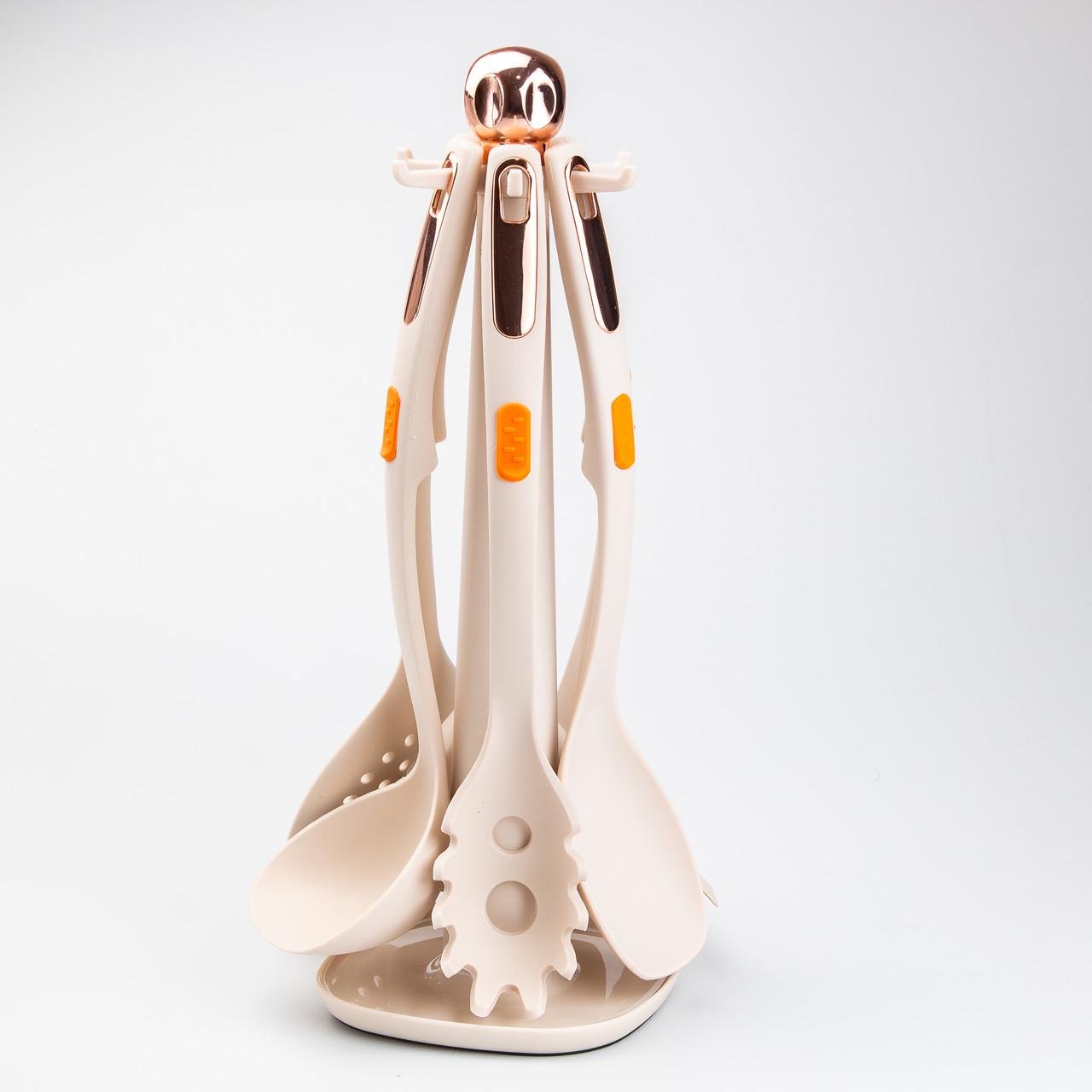 Набор кухонных принадлежностей на подставке 6 шт. Бежевый (HP27473K) - фото 2 Набор кухонных принадлежностей на подставке 6 шт. Бежевый (HP27473K) - фото 2