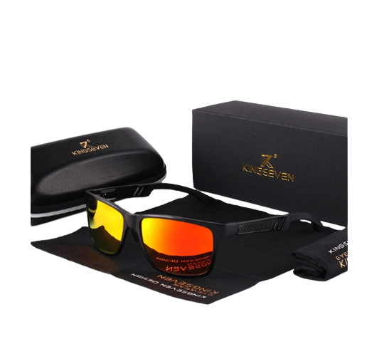 Мужские солнцезащитные очки KINGSEVEN DESIGN N7180 в классической оправе с поляризованными линзами Черный/Красный - фото 8 Мужские солнцезащитные очки KINGSEVEN DESIGN N7180 в классической оправе с поляризованными линзами Черный/Красный - фото 8
