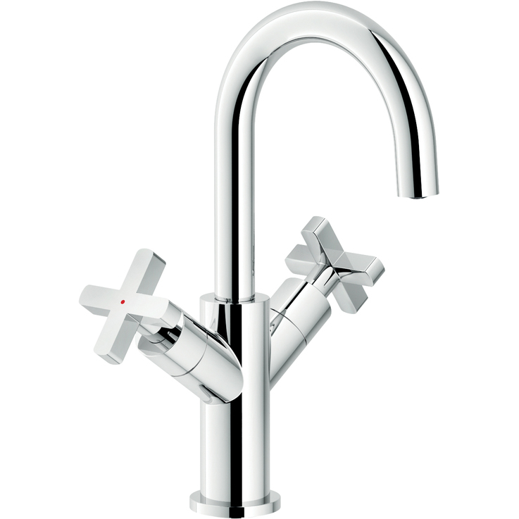 Смеситель для умывальника Nobili LR116218/2CR двухвентильный Хром (25979214)