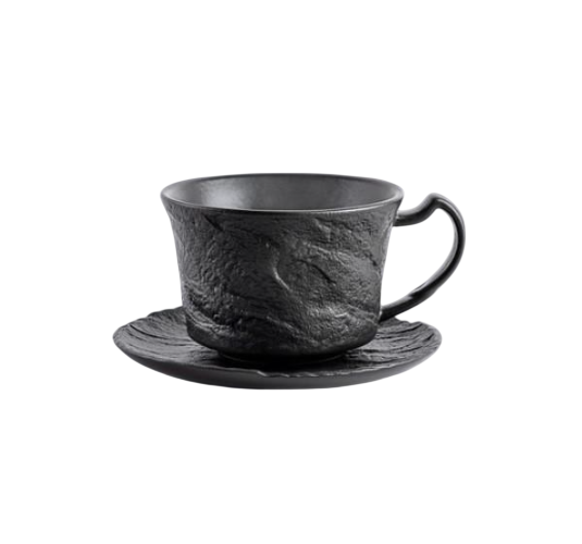 Чашка с блюдцем Wilmax Slatestone 180 мл Black (86a77d27)