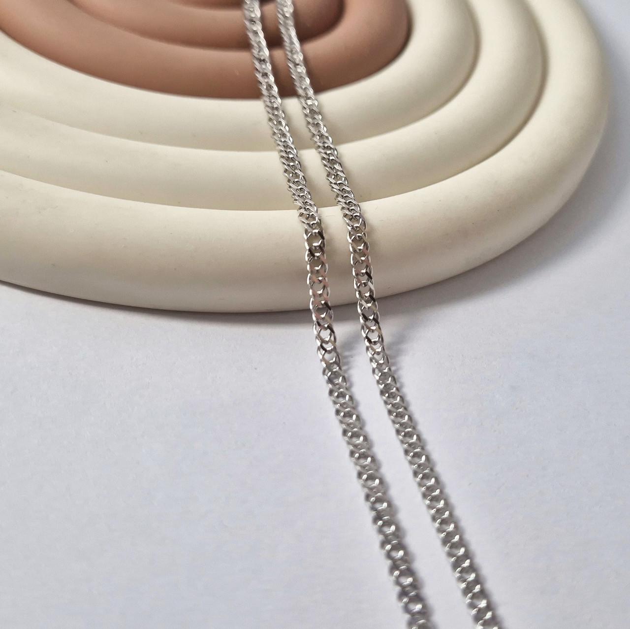 Цепочка серебряная плоская ромб серебро 925 пробы родированное 4,20 г 55 см (811р2/55)