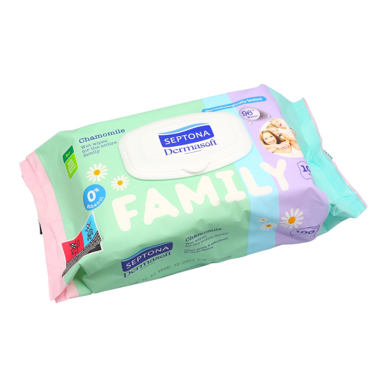 Влажные салфетки Septona Family с клапаном 100 шт. (НФ-00006262)