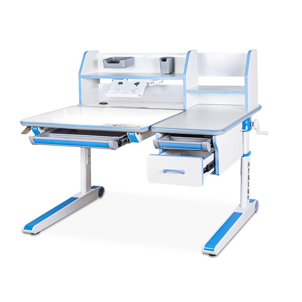 Парта трансформер школьная эргономичная Mealux Sherwood Energy Белый/Голубой (BD-830 W/BL Energy) - фото 1 Парта трансформер школьная эргономичная Mealux Sherwood Energy Белый/Голубой (BD-830 W/BL Energy) - фото 1