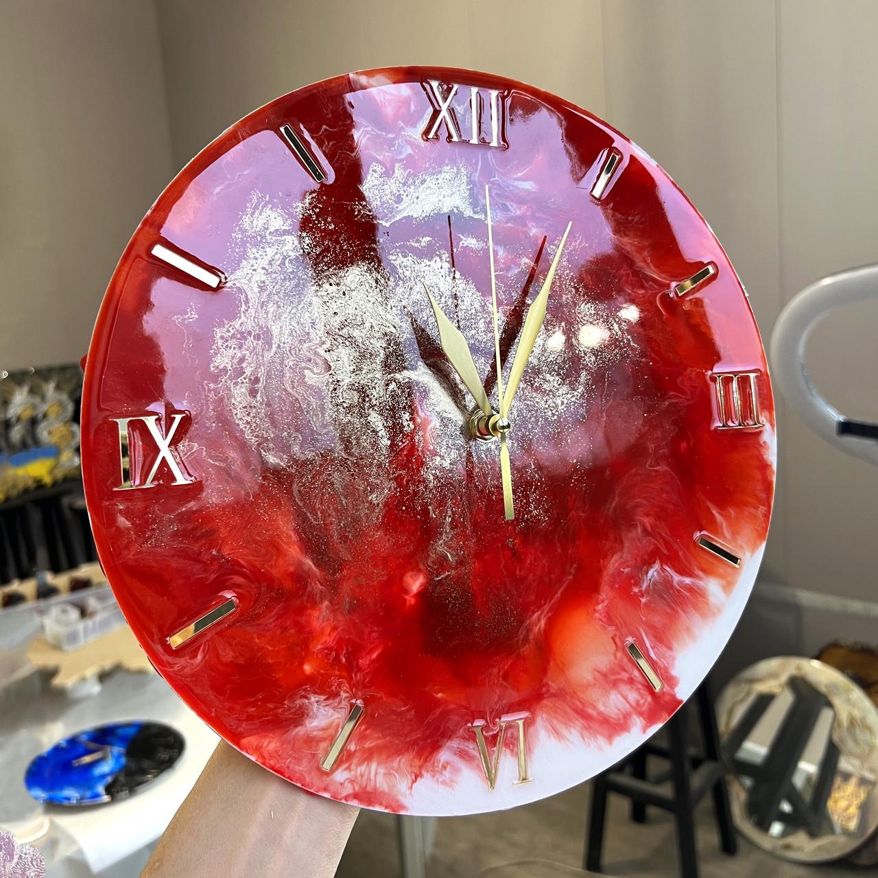 Часы настенные круглые из эпоксидной смолы EPOXY M155 70x70 см