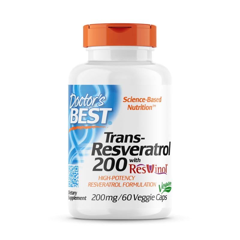 Натуральна добавка Doctor's Best Trans-Resveratrol with Resvinol 200 мг 60 вегакапс. (7098)