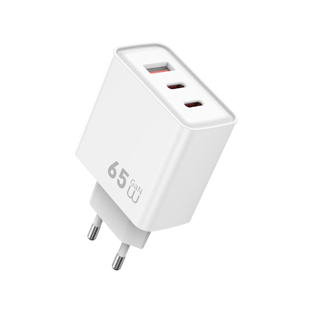 Устройство зарядное WIWU Essen GaN Fast Charger Wi-G005 1xUSB 2xType-C 3A EU 65W White (6977703653755)