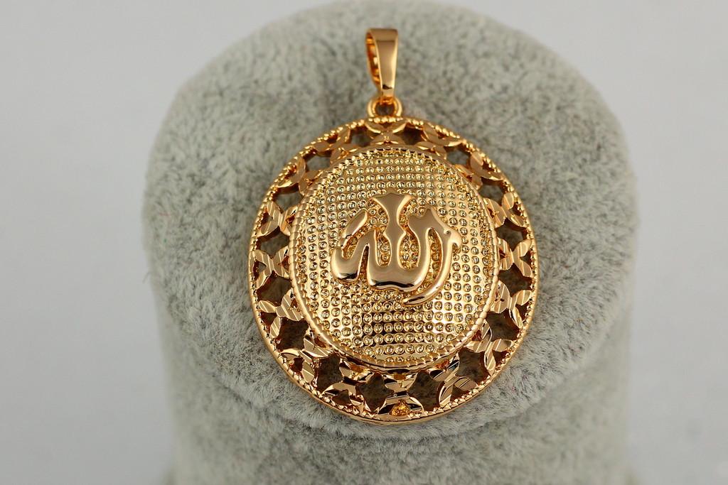 Кулон Xuping Jewelry Мусульманський овальний різьблений 3,5 см Золотистий