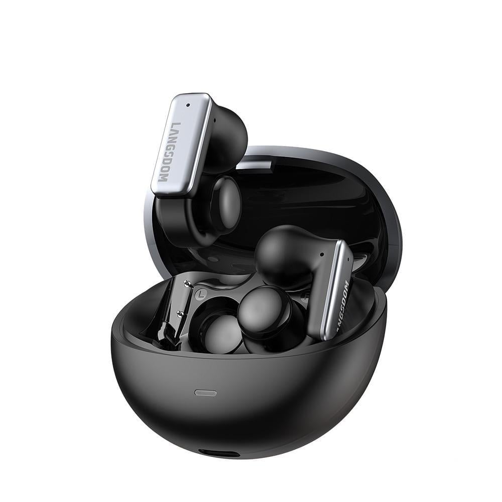 Наушники беспроводные Bluetooth Langsdom TS28 с зажимом для ушей Black