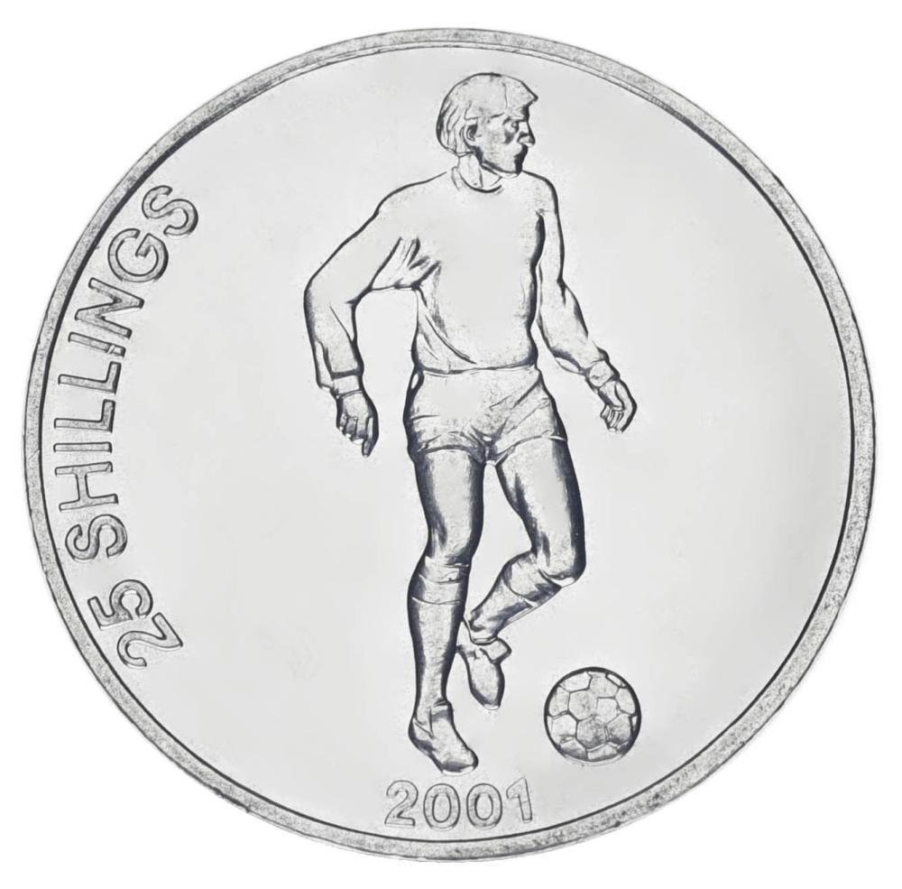 Коллекционная монета Сомали 25 шиллингов 2001 UNC Футбол (KM#103)