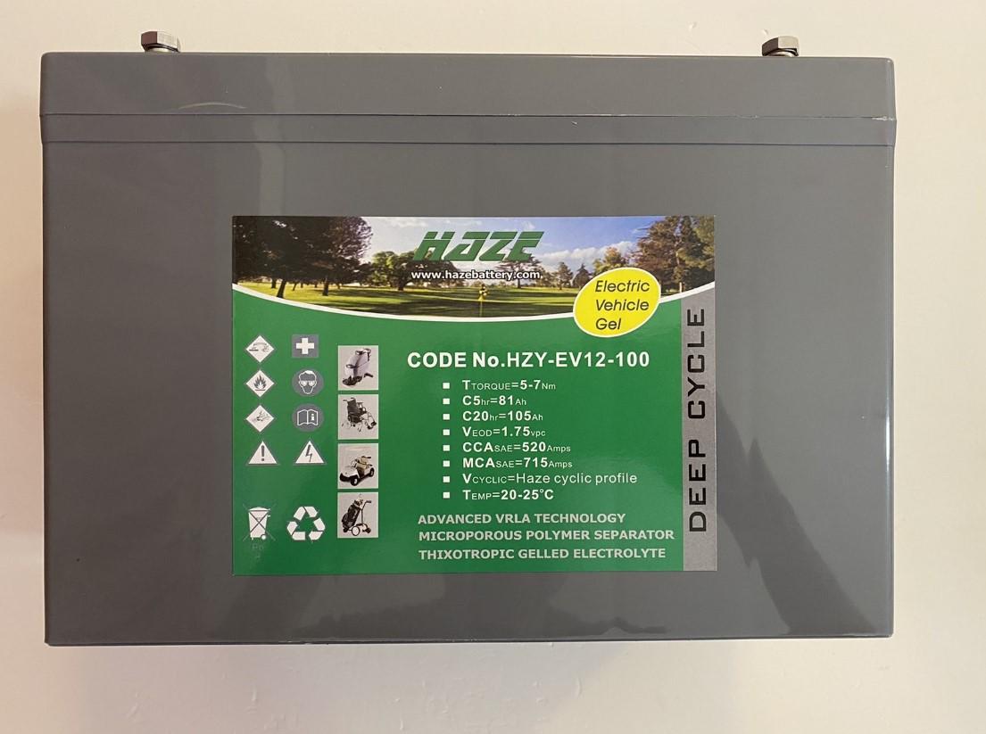 Аккумулятор гелевой Haze HZY-EV12-100 GEL 12V 105Ah DEEP CYCLE BATTERY 306x168x229 мм 28,3 кг
