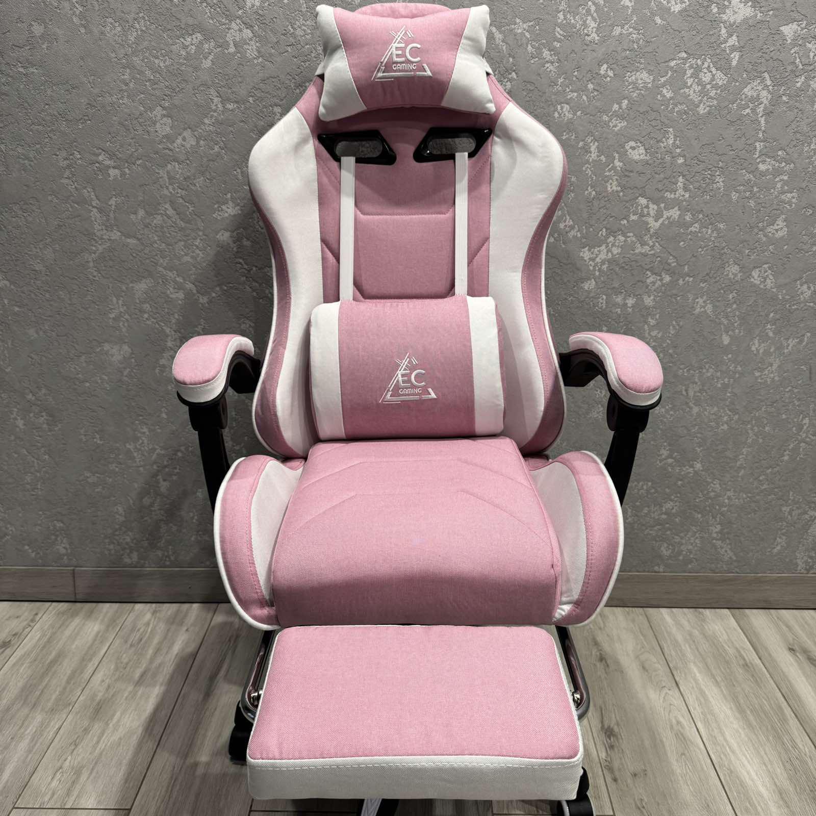 Кресло компьютерное тканевое EC Gaming K40 Розово-белый - фото 6