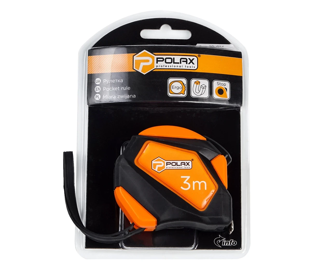 Рулетка обрезинена полотно з нейлоновим покриттям 3x16 мм (2420976409) - фото 2