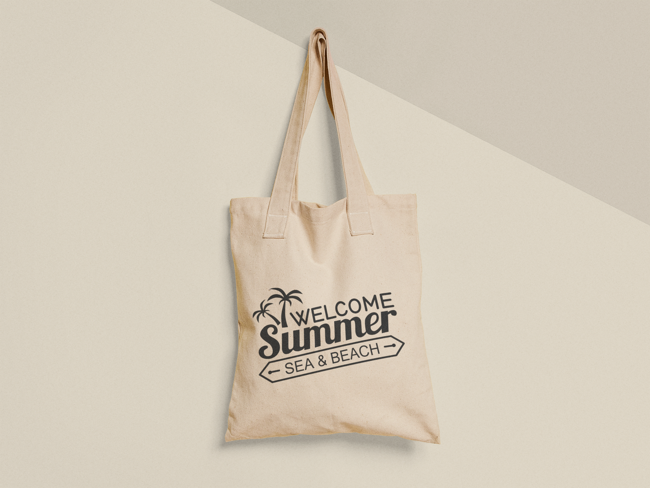 Эко-сумка шоппер с принтом "Welcome Summer" 38х40 см Бежевый (ПН453-Т) Эко-сумка шоппер с принтом "Welcome Summer" 38х40 см Бежевый (ПН453-Т)