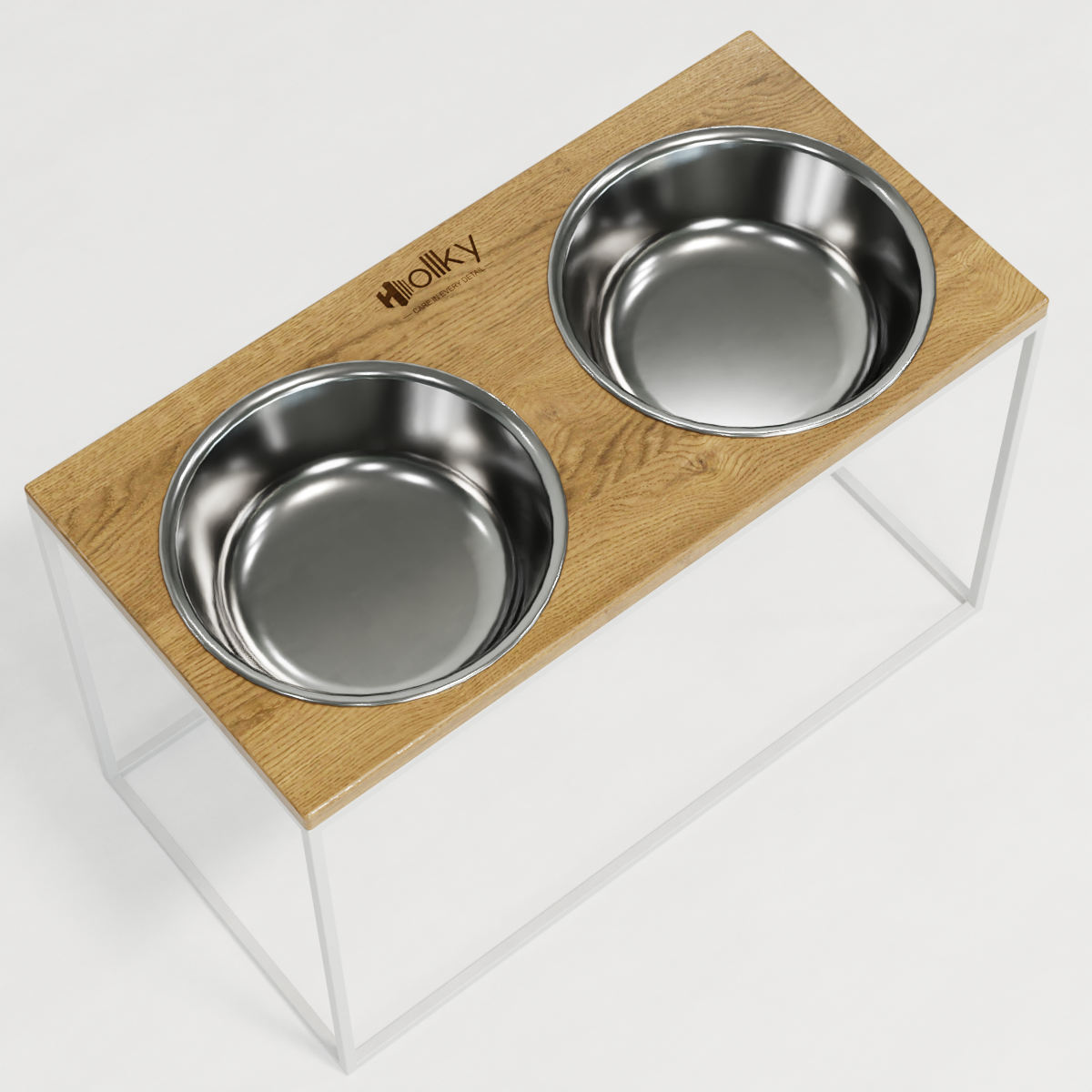 Миски на подставке для очень больших собак Hollky Base XXL40 2х2,8 л (BXXL40-643240-WHNT) - фото 5 Миски на подставке для очень больших собак Hollky Base XXL40 2х2,8 л (BXXL40-643240-WHNT) - фото 5