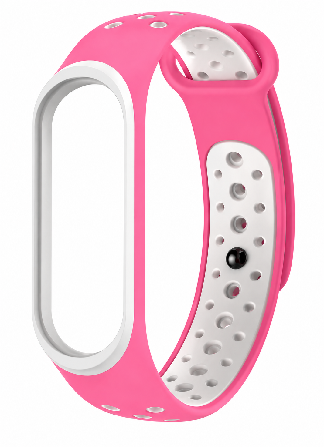 Ремешок спортивный для Mi Band 5/6/7 Розово-белый (29770050)