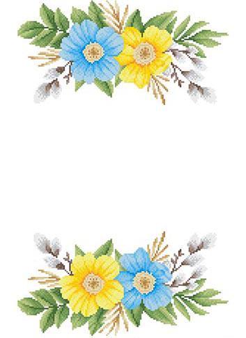 Схема на домотканой ткани пасхальное полотенце для вышивки бисером и нитками (ТР778)