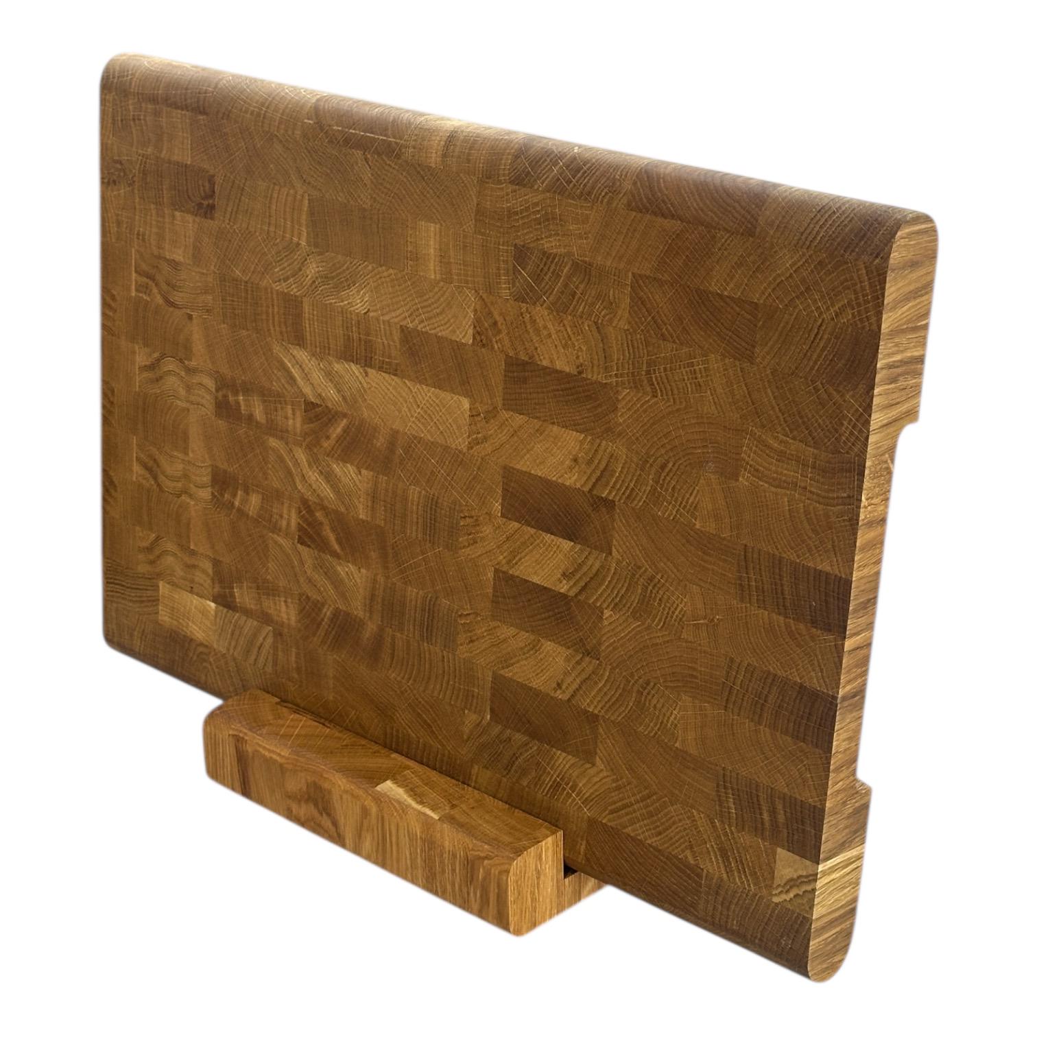 Доска торцевая овальная на подставке 450х300х30 мм Дуб