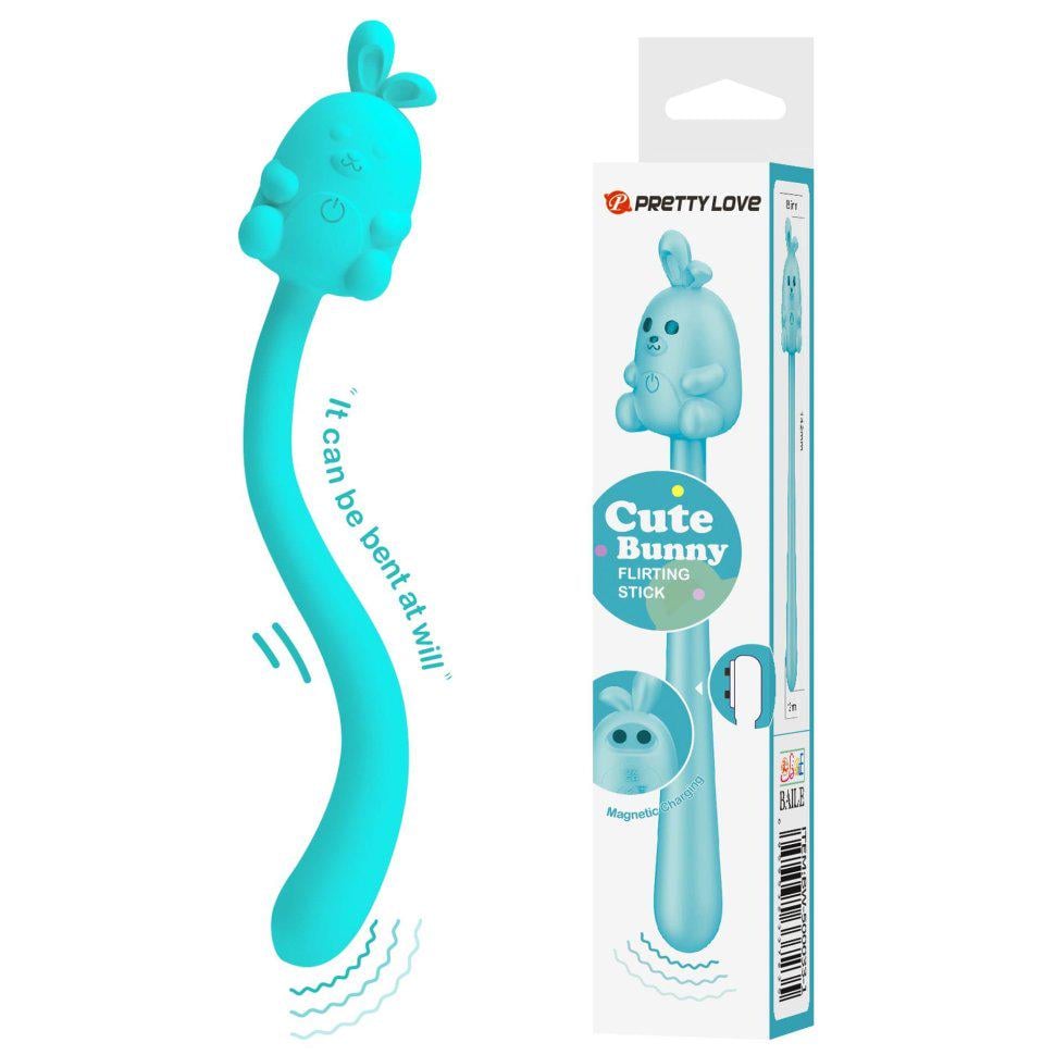 Мини-вибратор Flirting Stick 2в1 7 vibration functions Magnetic USB charging CUTE BUNNY (38023555)