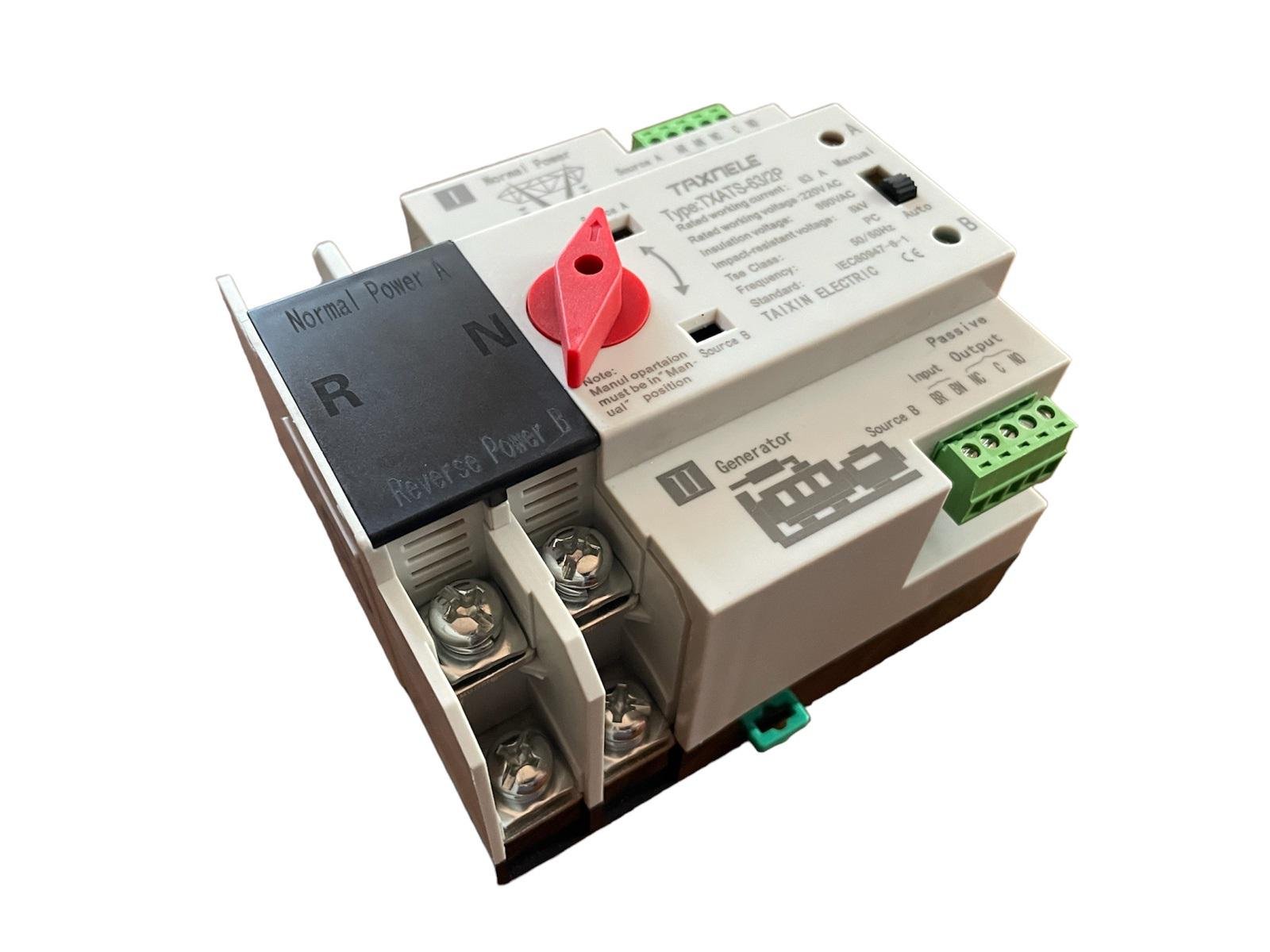 Автоматичний перемикач резервного живлення АВР AVR 2P100A для генератора/електростанції - фото 3 Автоматичний перемикач резервного живлення АВР AVR 2P100A для генератора/електростанції - фото 3