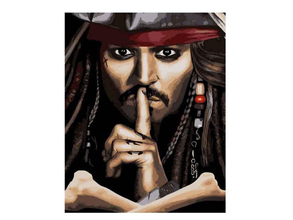 Картина по номерам Strateg Капитан Джек Воробей 40х50 см (GS991)