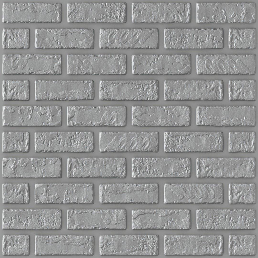 3D-панель Кирпич самоклеящийся 700x700x5 мм Серый