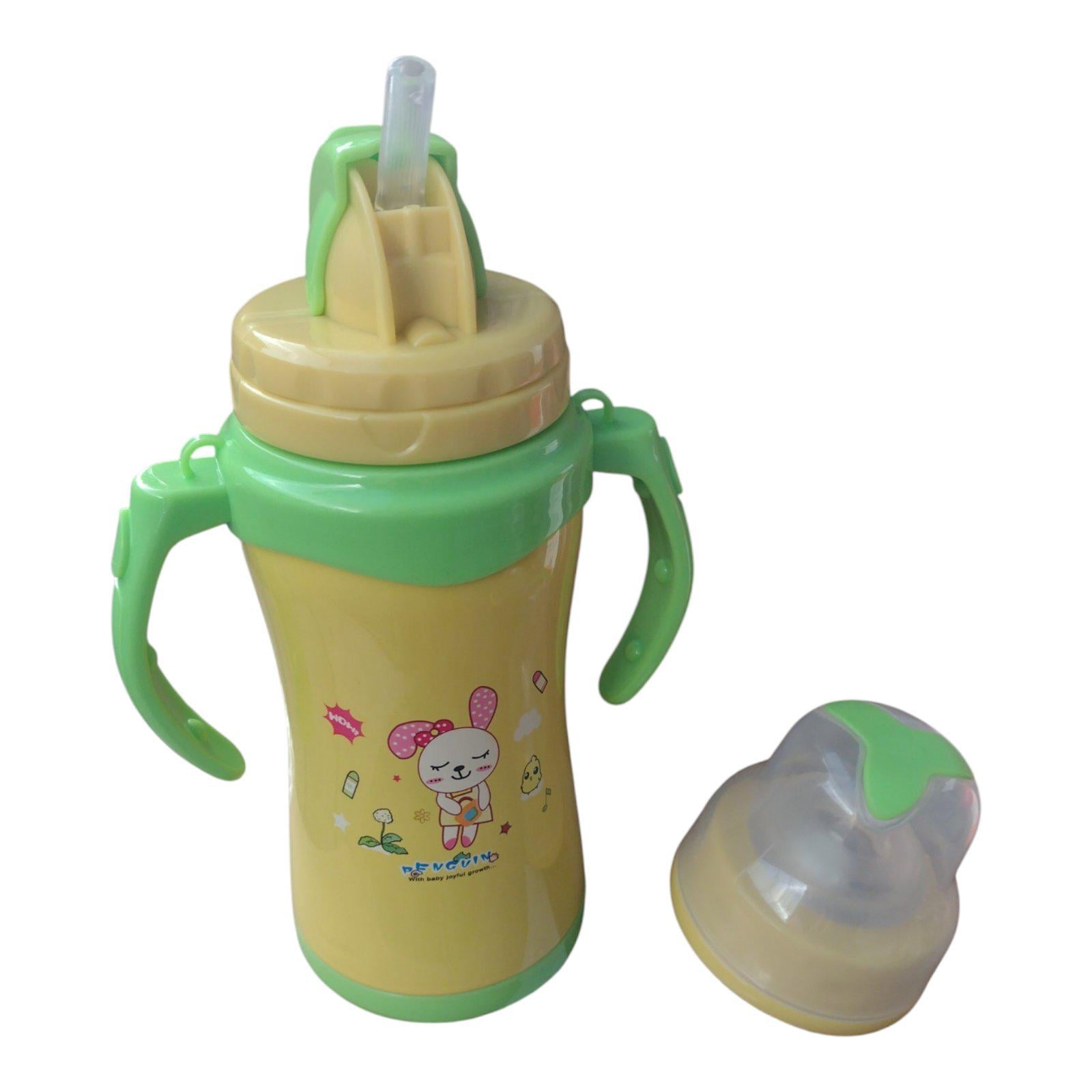 Термос детский с соской и трубочкой A-Plus 220 мл Желтый (АР-220-у)