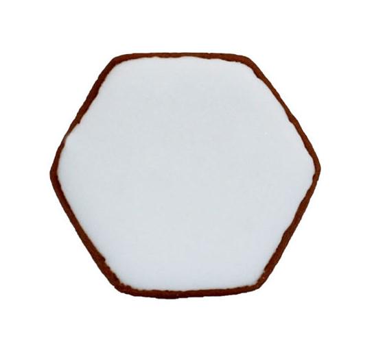 Пряник с индивидуальной печатью Крафт печиво Шестиугольник 2,5х2,5 см 6 г