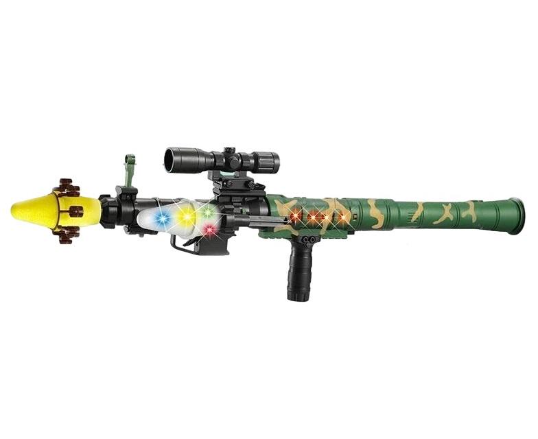 Гранатомет FUN SHOOTING GUN звук/подсветка/оптический прицел/3 пластиковых снаряда/мягкий снаряд от батареек Hakki (150001)