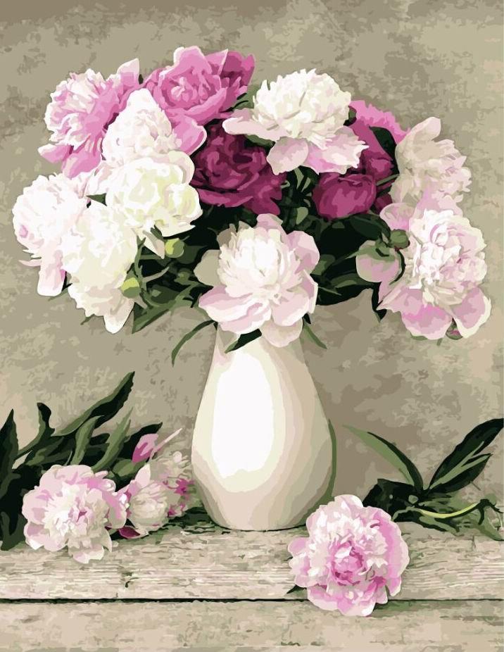 Картина по номерам Brushme Нежные пионы (G069)